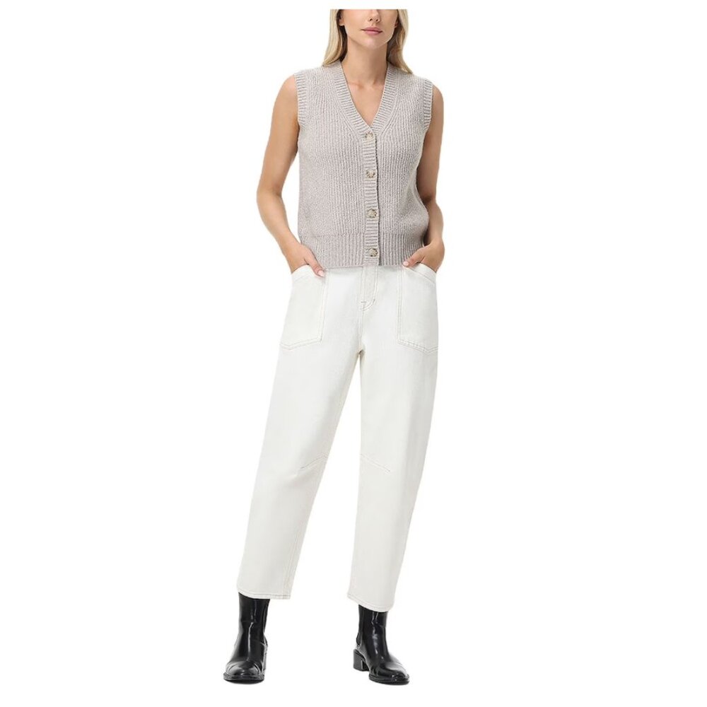 Frye Womens Vintage Inspired 5 Pocket Button Fly Barrel Jeans In Bone Size 6 NWT